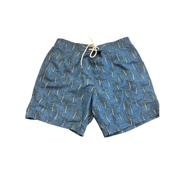 Trunks Surf & Swim Co. Palm Tree Swim Trunks Blue Size Large - Picture 2 of 6